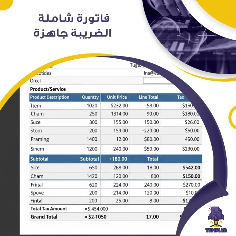 فاتورة شاملة الضريبة جاهزة