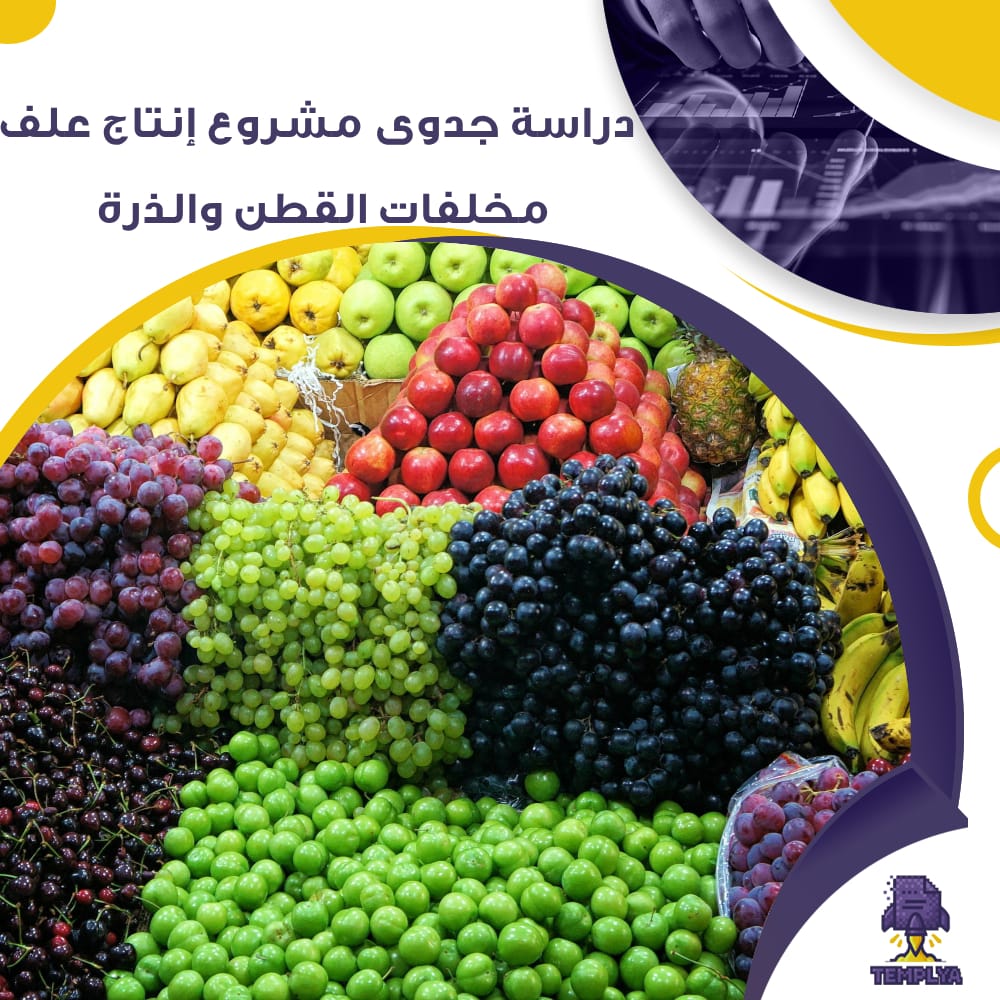 دراسة جدوى عن مشروع إنتاج علف مخلفات القطن والذرة والخضراوات والفاكهة (جاهز PDF -DOC)