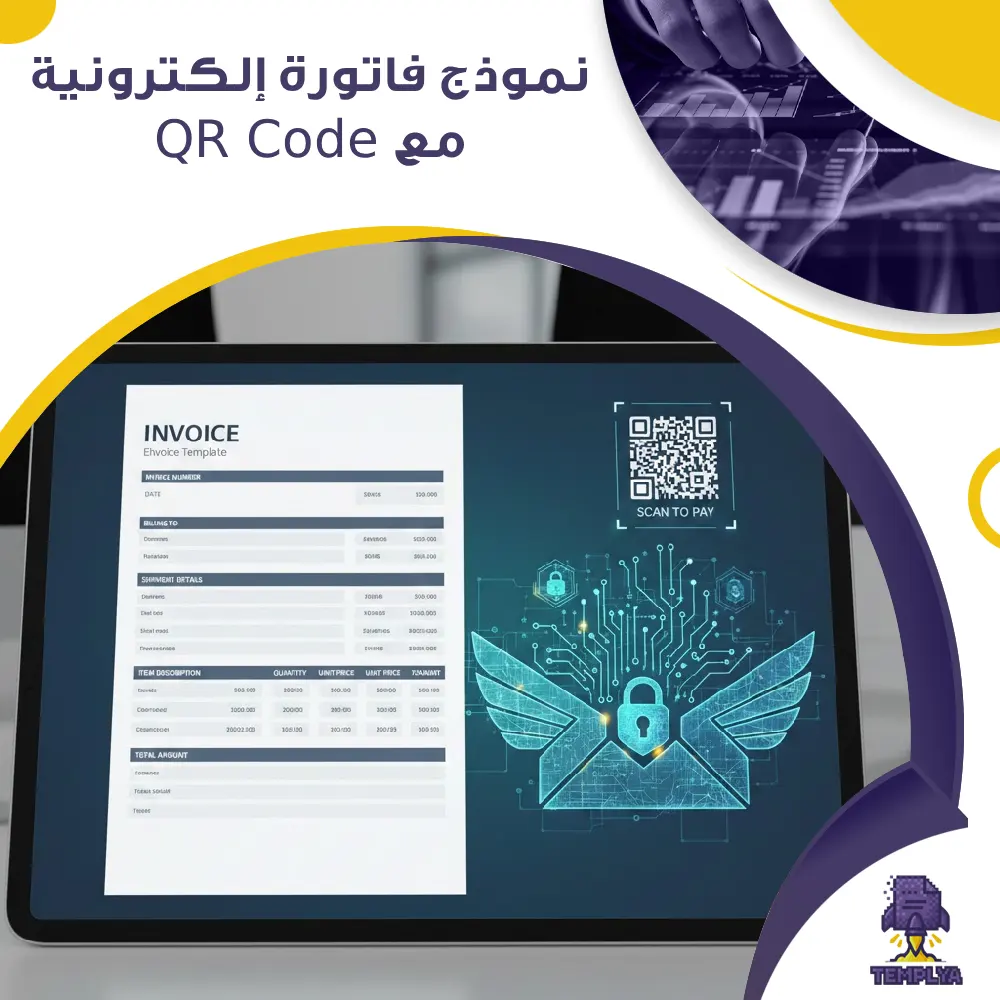نموذج فاتورة إلكترونية مع QR Code نموذج فاتورة إلكترونية مع QR Code