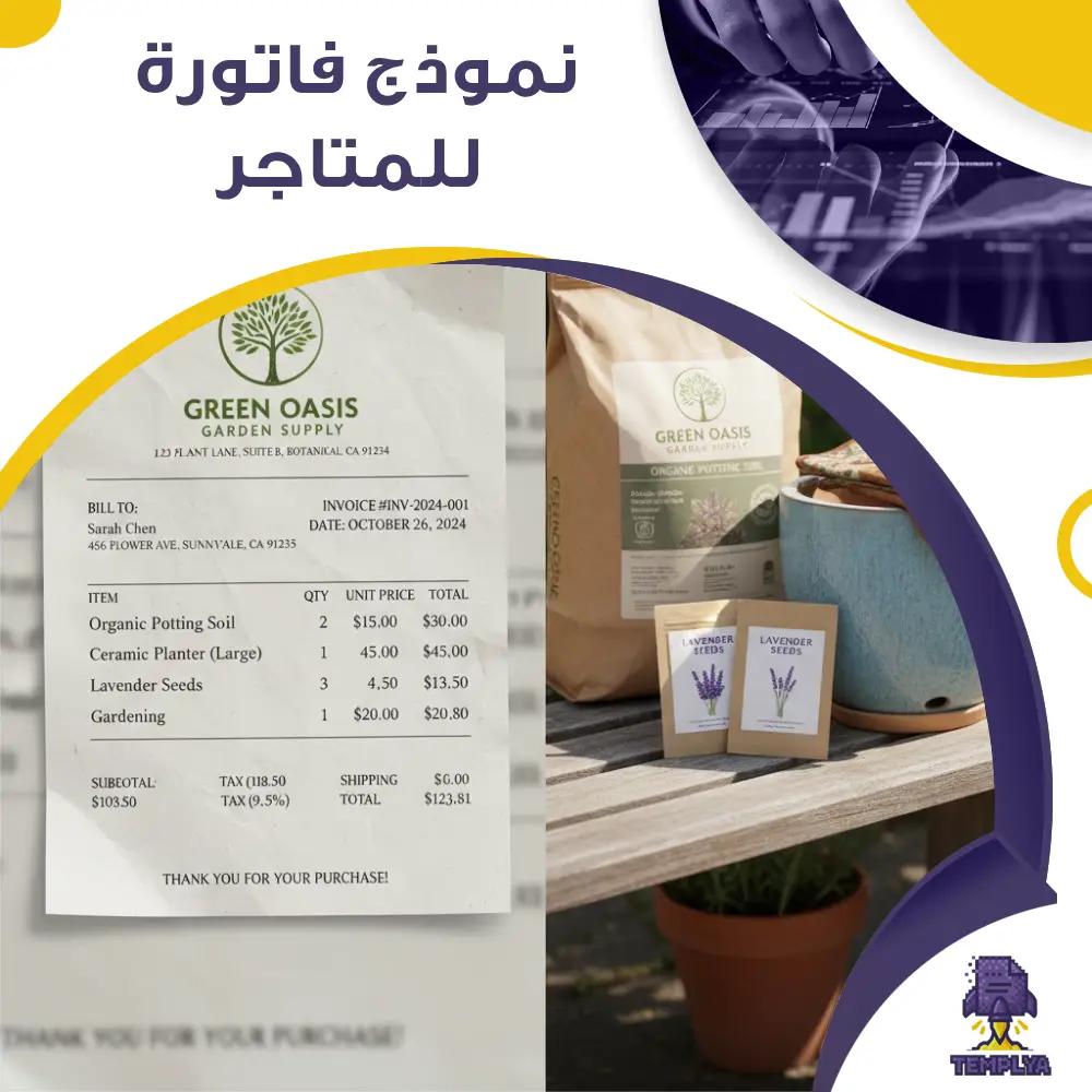 نموذج فاتورة للمتاجر نموذج فاتورة للمتاجر